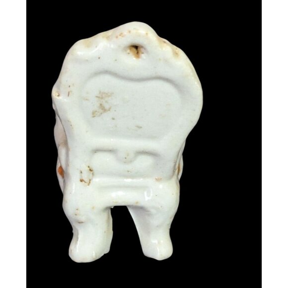 Mini Porcelain dollhouse Chair  floral accents  2.5"  white green yellow - Picture 4 of 8